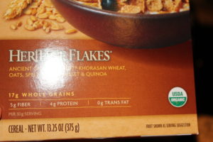 One of my favorite cereals, Heritage Flakes ... 17g of whole grains per serving!