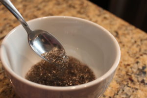 consistency of chia seeds after one hour of soaking in water