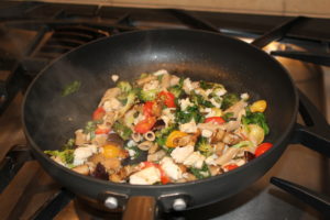 pasta dinner all mixed together