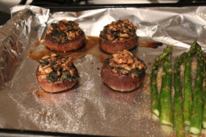 Cooked mushroom caps