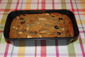 healthy banana apple blueberry bread