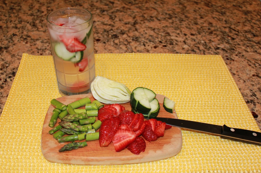 ingredients for strawberry fennel quinoa salad