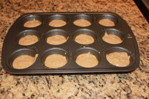 muffin tin filled