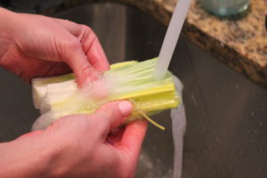 how to wash leeks