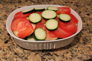 layered vegetables for summer bake