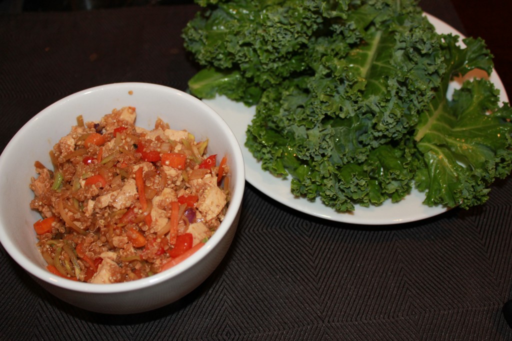 quinoa tofu kale lettuce wraps