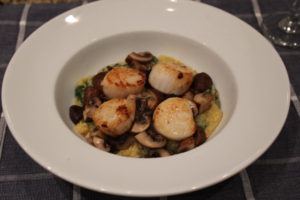 add mushrooms and scallops