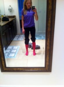 compression socks after shower