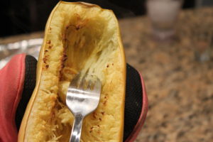 fork with spaghetti squash