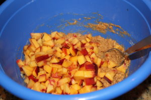 peaches added to batter