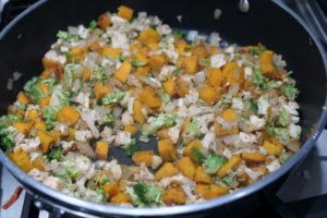 chopped squash and veggies
