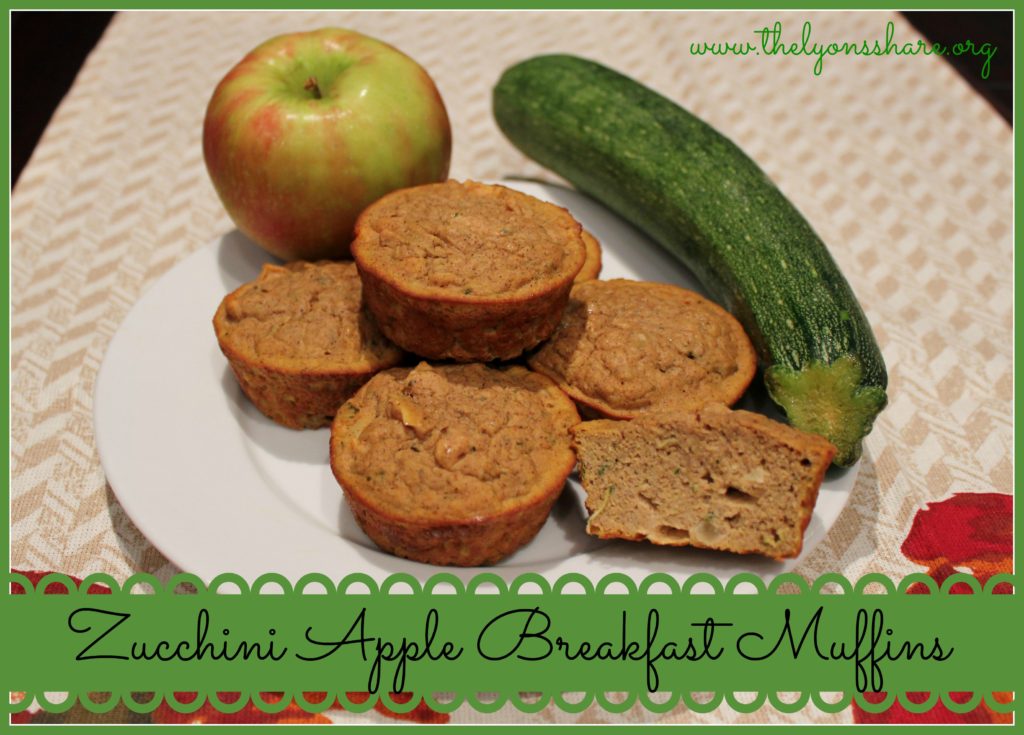 Zucchini Apple Breakfast Muffins from The Lyons' Share