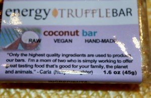 coconut bar and saying