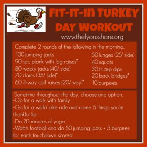 Fit It In Turkey Day Workout from The Lyons Share