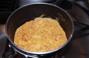 eggy oats in a jar cooking