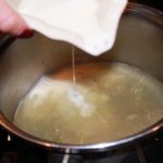 pouring cornstarch slurry