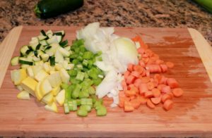 chopped veggies