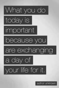 exchanging a day of your life for today