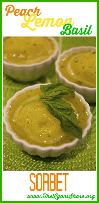 Peach Lemon Basil Sorbet ... The Lyons' Share