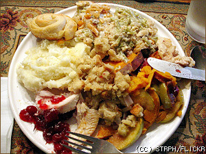 beige thanksgiving meal