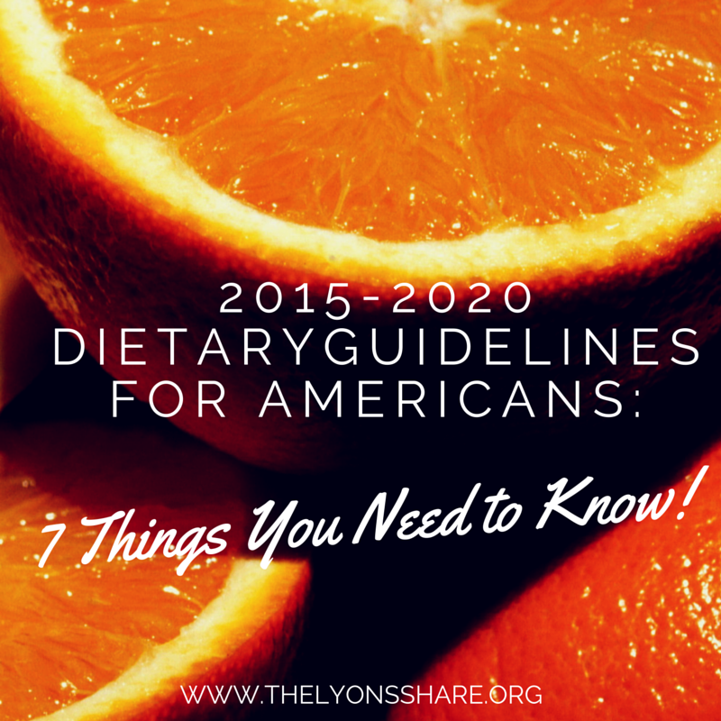 What the new Dietary Guidelines for Americans mean for you The Lyons