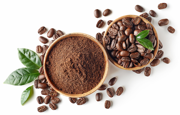 coffee beans and grounds