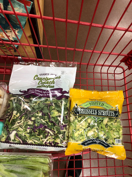 Trader Joe's cruciferous crunch and brussels sprouts